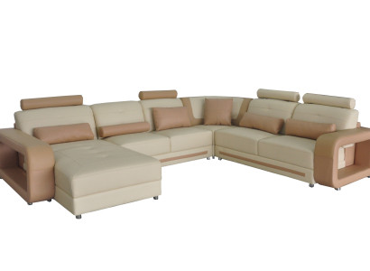 Eck Sofa + USB Polster Ecke Wohn Zimmer Landschaft Designer Couchen Textil A1135