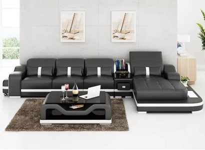 Polster Ecksofa Ecksofa Wohnlandschaft Ledersofa Designer-Sofa Ecksofa L-Form