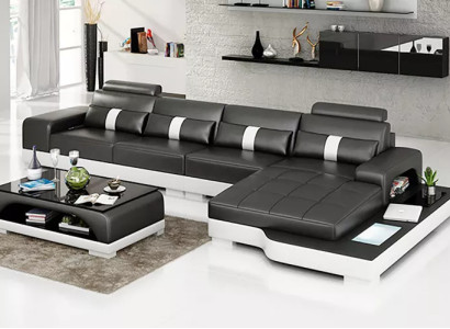 Ecksofa L-Form Ecksofa Ledersofa Designer-Sofa Polster Ecksofa Wohnlandschaft