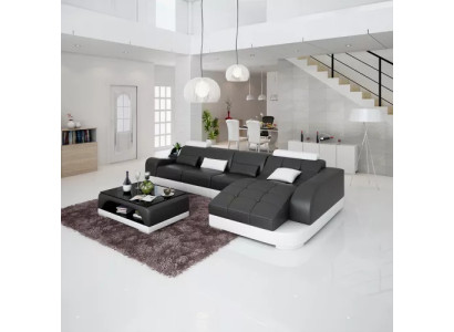Ecksofa L-Form Modernes Sofa Ledersofa Ecksofa Polster Wohnlandschaft