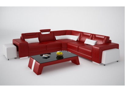 Leder Modern Couch Wohnlandschaft Ledersofa Sofagarnitur Sofa L Form Couchtisch