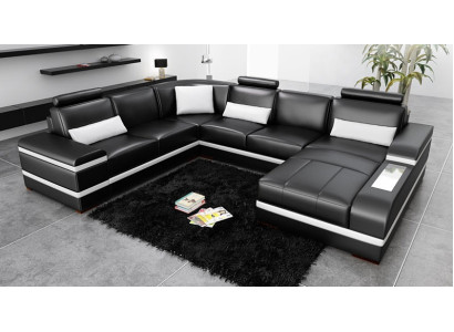 Ecksofa Ledersofa Big XXL U Form Wohnlandschaft Sofa Couch Garnitur Neu H2218
