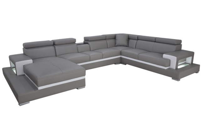 Design Leder Polster Sitz Zimmer Wohn Sofa Eck Sofas Couch Designer Garnitur XXL