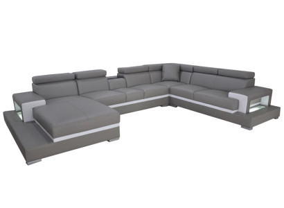 Design Leder Polster Sitz Zimmer Wohn Sofa Eck Sofas Couch Designer Garnitur XXL