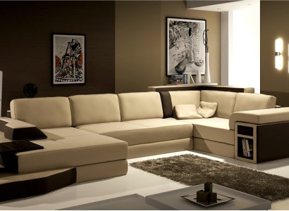XXL Design Big Sofa +USB Ecksofa Couch Wohlandschaft U Form Leder Textil Ecke