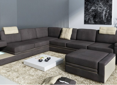 Wohnlandschaft XXL Ecksofa mit USB Polster Sitz Garnitur Sofas Couchen Textil