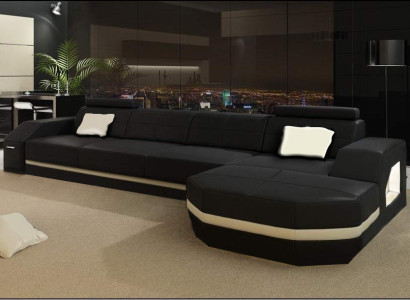 Ledersofa mit USB Wohnlandschaft Ecksofa Eck Garnitur Design Modern Sofa C4011C