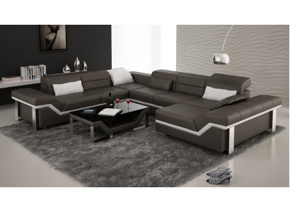 Ledersofa Sofa Couch Wohnlandschaft Ecksofa Garnitur Design Modern Sofa