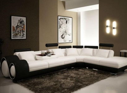 LEDERSOFA LEDERCOUCH USB GARNITUR SOFA WOHNLANDSCHAFT SCHWARZ/WEIß Maßfertigung