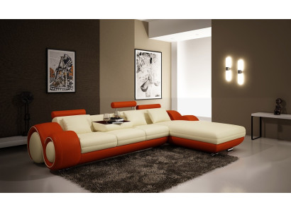 Ledersofa Couch Wohnlandschaft Ecksofa Eck Garnitur Design Modern Sofa A1163E