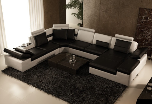 Ledersofa Sofa Couch Wohnlandschaft Ecksofa Garnitur Design Modern Sofa K5014