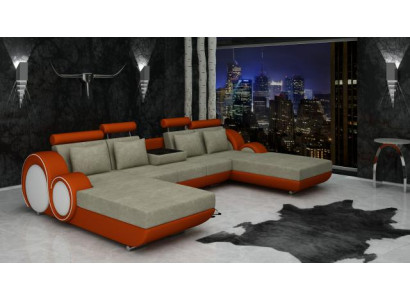 Textilsofa U-Form Couch Ecksofa Designer Sofa Garnitur 2 Liegen Stoffsofa Berlin