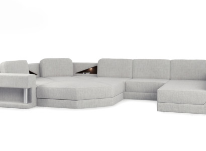 Modern Ecksofa USB LED Couch Polster Leder Design Sofa Garnitur Wohnlandschaft