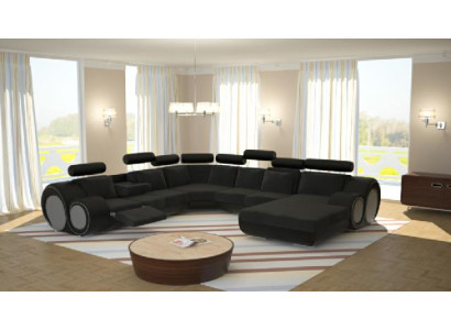 Sofa Designer Wohnlandschaft U-Form Couch Ecksofa mit USB Polster Garnitur Sofas