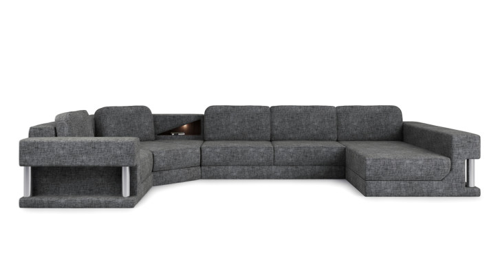 Ecksofa mit USB Polster Textill Design Sofa Garnitur Wohnlandschaft Parlament