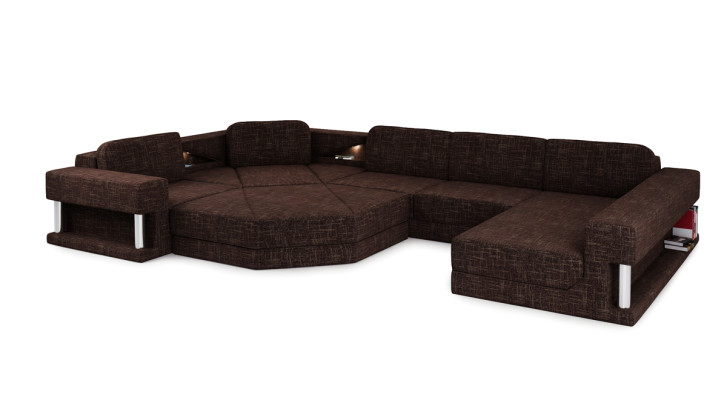 Ecksofa mit USB Polster Textill Design Sofa Garnitur Wohnlandschaft Parlament