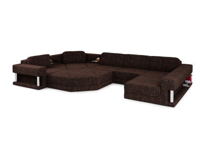 Ecksofa mit USB Polster Textill Design Sofa Garnitur Wohnlandschaft Parlament