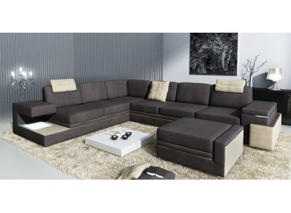 Wohnlandschaft XXL Ecksofa Polster Eck Ecke Sitz Garnitur Sofas Couchen Textil