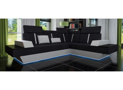 Design Wohnlandschaft Sofa Ecksofa USB Stoff Textil Leder Maßanfertigung Ecksofa