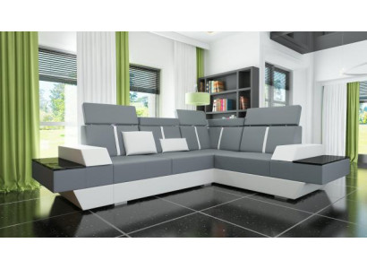 Design Ledersofa USB Wohnlandschaft Polster Sofa Ecksofa Eckcouch Maßanfertigung