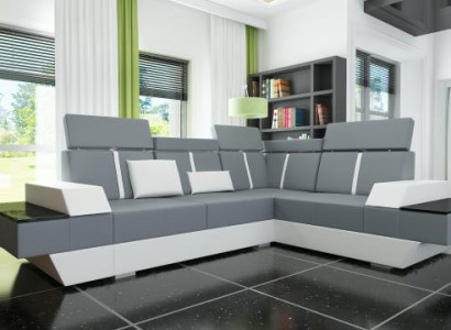 Design Ledersofa USB Wohnlandschaft Polster Sofa Ecksofa Eckcouch Maßanfertigung