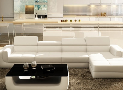 Modern Ecksofa mit USB Polster Leder Design Sofa Garnitur Wohnlandschaft Tettau