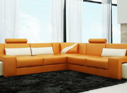 Wohnlandschaft Polster Ecke Eck Sofa mit USB Garnitur Landschaft Leder V015B Neu