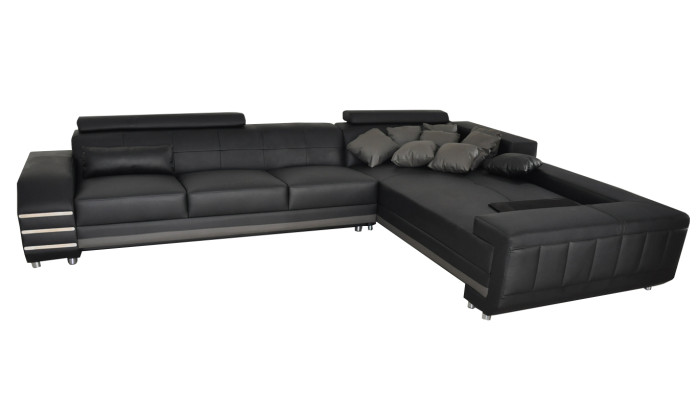 Eck Leder Sofa + USB Polster Sitz Garnitur Wohnlandschaft Design XXL L Form Ecke