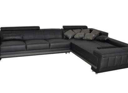 Eck Leder Sofa + USB Polster Sitz Garnitur Wohnlandschaft Design XXL L Form Ecke
