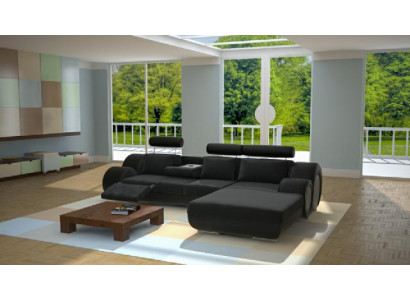 Designer Couch Sofa Polster Ledersofa +USB Neu Garnitur Wohnlandschaft Eckcouch