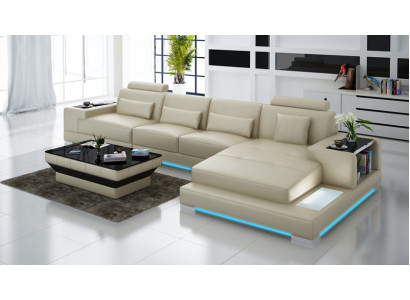 Ledersofa Couch Wohnlandschaft Ecksofa Eck Modern Sofa Design Garnitur