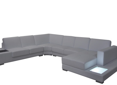 Ledersofa Couch Wohnlandschaft Ecksofa Garnitur Design Modern Sofa U-Form A1110