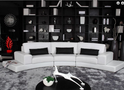 Ledersofa Couch Wohnlandschaft Ecksofa Eck Garnitur Design Modern Sofa A1130