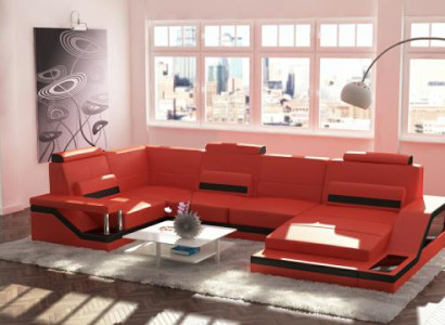 Wohnlandschaft Couch Ecke Ecksofa Garnitur Textil Stoff Leder Sofas Sofa mit USB