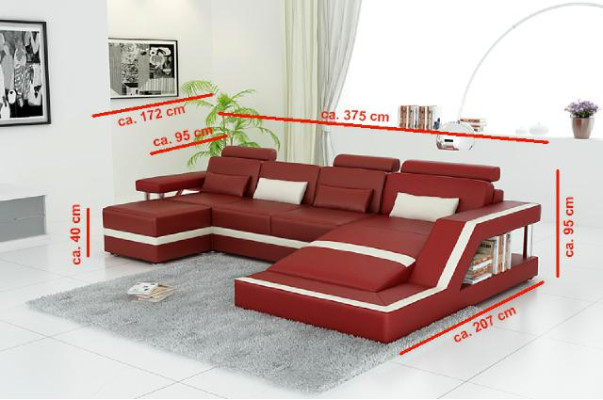 Designer Ecksofa Sofa Wohnlandschaft Big Modernes Ledersofa Couch Hamburg III