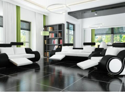 LEDERSOFA 321 SOFAGARNITUR SITZER RELAX POLSTERGARNITUR COUCH COUCHGARNITUR