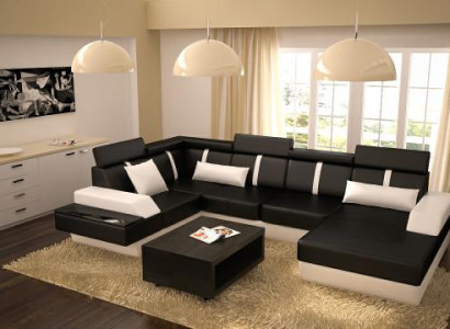 Designer Wohnlandschaft Eckcouch Couch Sofa Polster Garnitur Ledersofa Sofas Neu