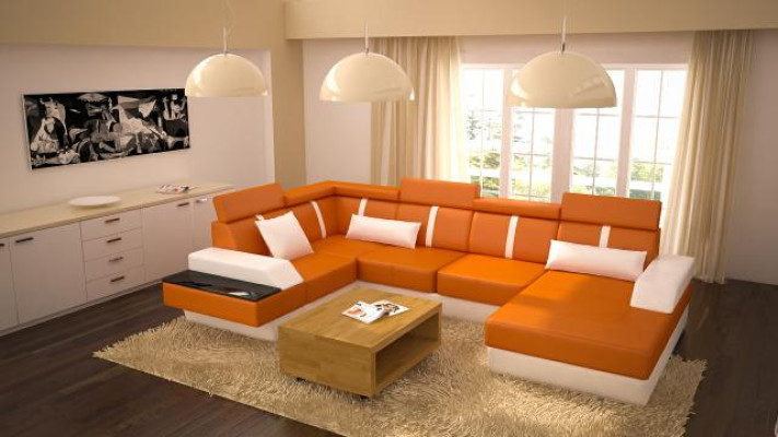 Designer Wohnlandschaft Eckcouch Couch Sofa Polster Garnitur Ledersofa Sofas Neu