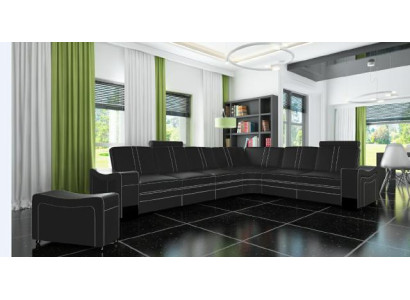 LEDER ECKCOUCH GARNITUR Massanfertigung USB LEDERSOFA XXL WOHNLANDSCHAFT Neu