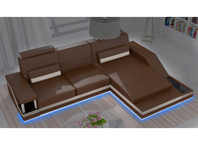 Ecksofa Wohnlandschaft Sofa +USB Eck Garnitur Leder Textil Stoff Maßanfertigung