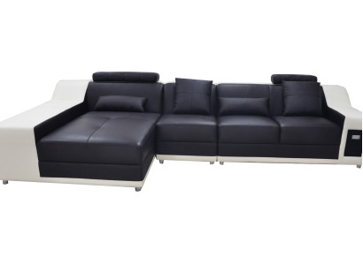 Ecke Leder Modern XXL Couch Wohnlandschaft Ledersofa Sofa mit USB,L-Form B2017B