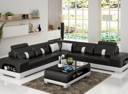 Designer Wohnlandschaft Ecksofa Sofa USB Big L Form XXL Sitz Garnitur Sandberg