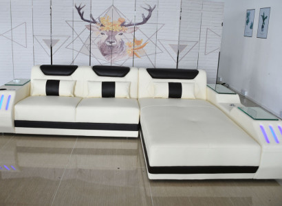 Weiches Ecksofa Wohnbereich Design Lederecksofa L-förmiges Sofa Modernes Sofa