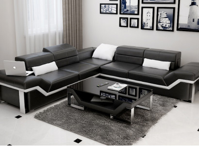 Ledersofa Sofa Couch Wohnlandschaft Ecksofa Garnitur Design Modern Sofa K5007B