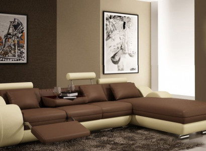 Patentiertes Design Ecksofa Sofa +USB,Polster Leder Ecke BERLIN Wohnlandschaft