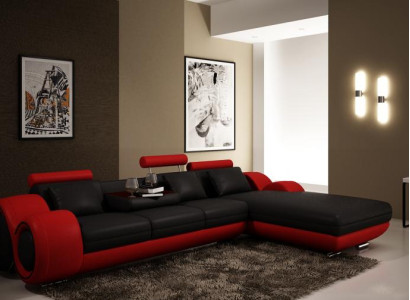 Patentiertes Design Ecksofa Sofa + USB,Polster Leder Ecke Wohnlandschaft BERLIN