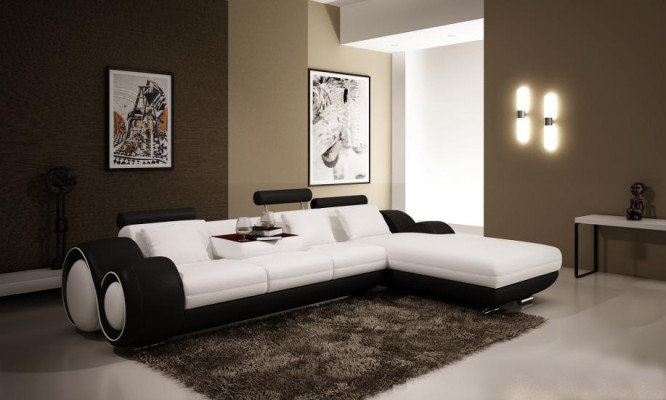 Patentiertes Design Ecksofa Sofa + USB,Polster Leder Ecke Wohnlandschaft BERLIN