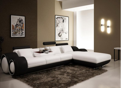 Patentiertes Design Ecksofa Sofa + USB Polster Leder Ecke Wohnlandschaft BERLIN