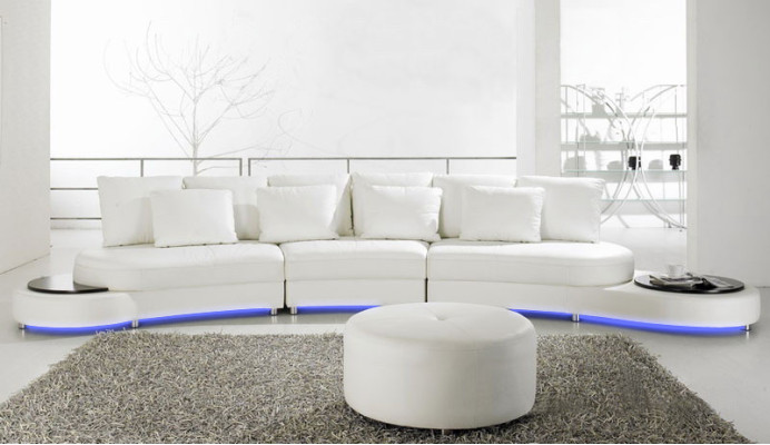 Ledersofa Couch Wohnlandschaft Ecksofa Eck Garnitur Design Modern Sofa A1126