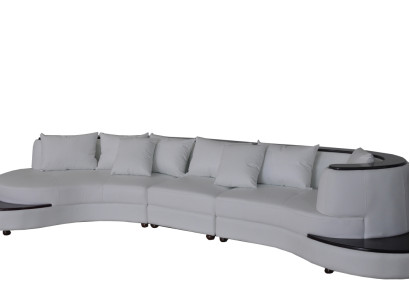 Luxus Wohn Eck Leder Garnitur Polster XXL Big Sofa Couch U Form Ecke